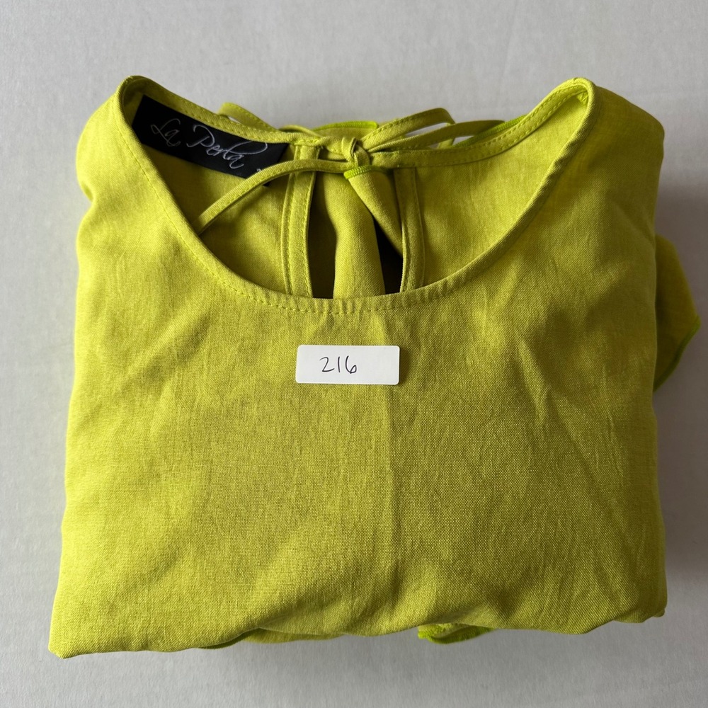 La Perla Lime Green Ruffle Flutter Sleeve Mini Shift Dress Size 38 IT 2 US - Picture 6 of 6